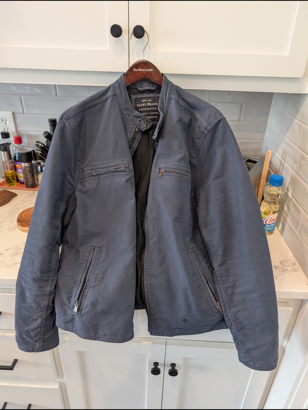 Lucky Brand Men's Slate Blue Bomber Jacket
